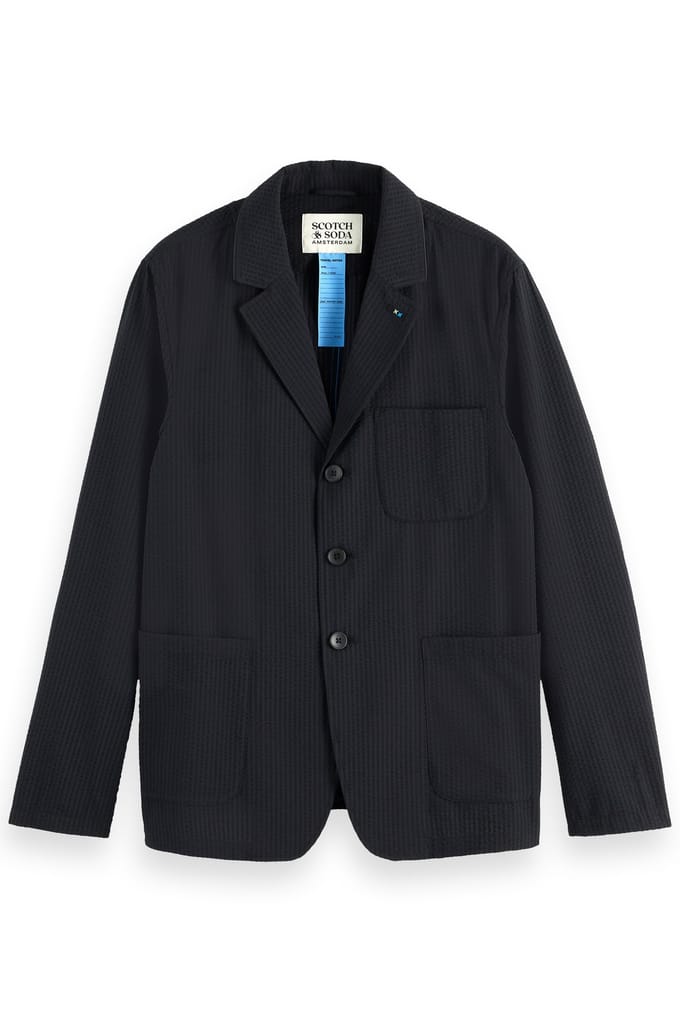 Scotch & Soda Unconstructed 3-button Cotton-blend Seersucker Blazer Washed Taglia: L | Blazers Outlet | Uomo