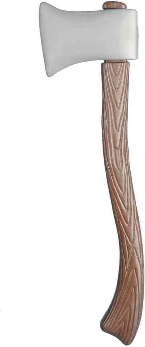 Smiffys - Wood Effect Axe Kostuum Accessoire - Bruin