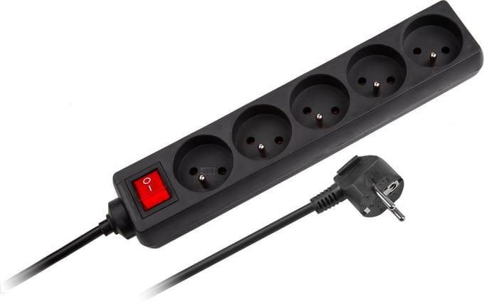 Rebel - Stroomverlengkabel - 3m - 5 Stopcontacten - 3x1,5mm²