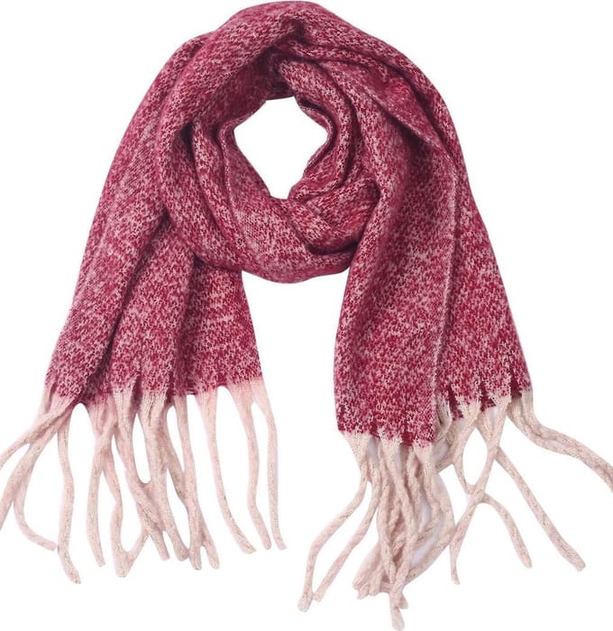 Dielay - Zachte Sjaal met Franjes - 190x50 cm - Rood