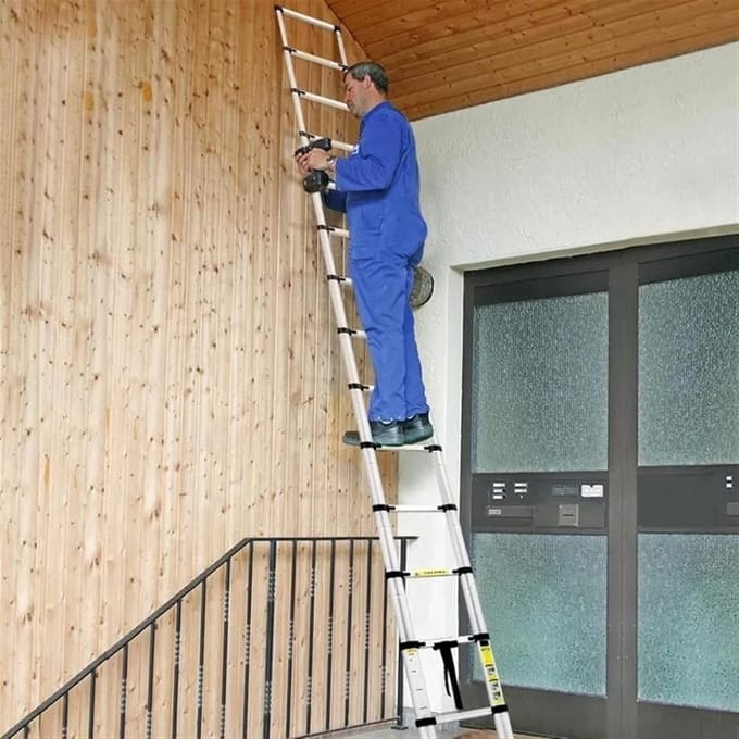 Telescopische Ladder - Inklapbare Steiger - Veelzijdig Gebruik - Robuust Aluminium - Tot 8 Meter
