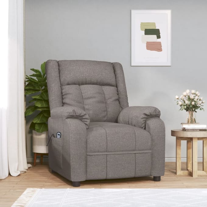 vidaXL - Fauteuil - verstelbaar - elektrisch - stof - taupe