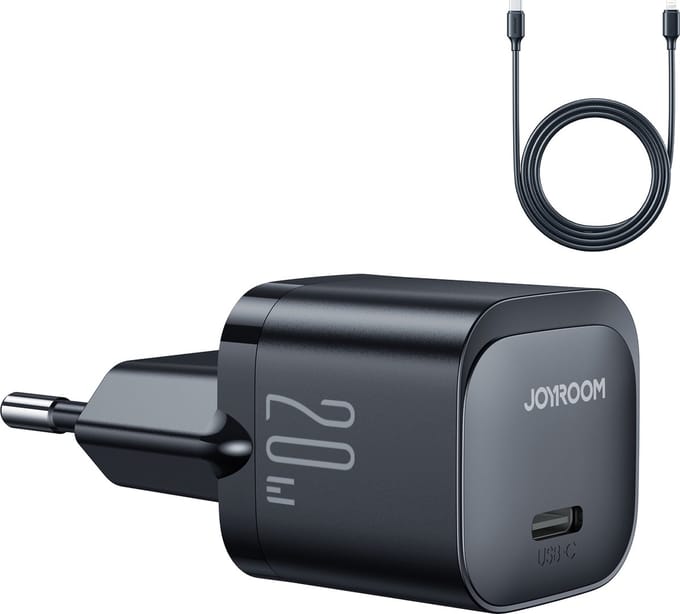 Joyroom USB C Oplader met 1 Meter lightning Kabel - Zwart