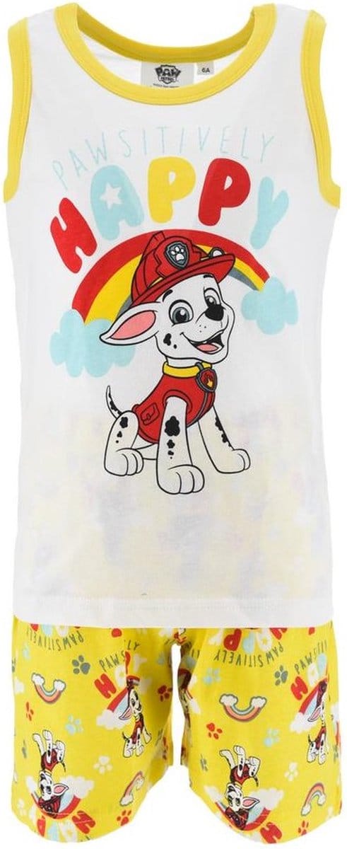 Paw Patrol shortama - geel / wit - Marshall pyjama - maat 110