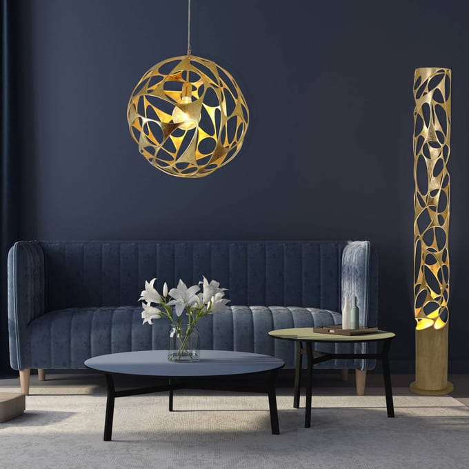 Holländer Hanglamp Talismano, goud, Ø55cm