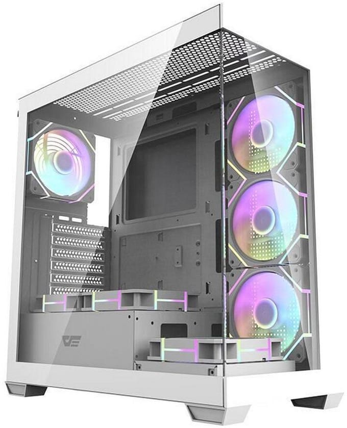 Darkflash Computer case DS900 (white) + 7 ARGB Fans - Case - Miditower - Wit