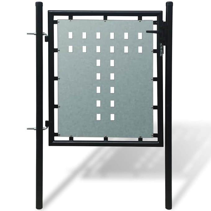 vidaXL - Zwarte - enkele - deur - schuttingpoort - 100x75 - cm