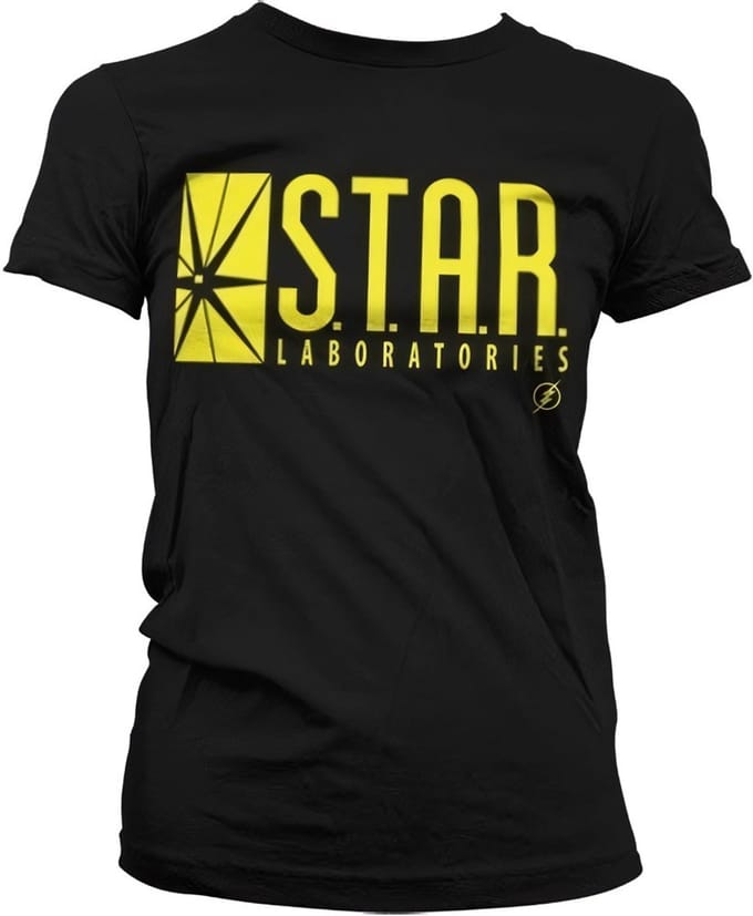 The Flash Star Laboratories Girly T-shirt voor dames, zwart