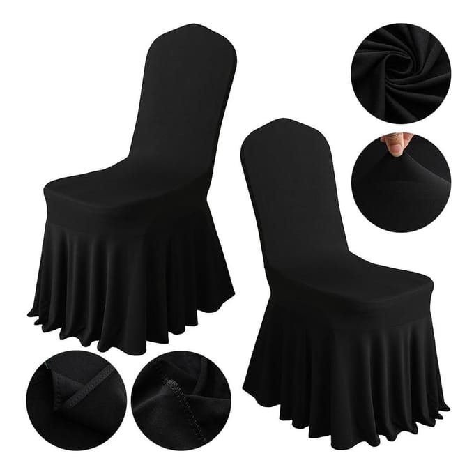Bruiloft Spandex Stoelhoes Met Rok Geplooide Gerimpelde Lycra Elastische Stretch Feest Hotel Banketdecoratie