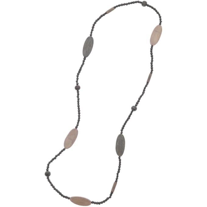 Behave – Ketting – Ovale kralen – Rustieke look – Donkertinten