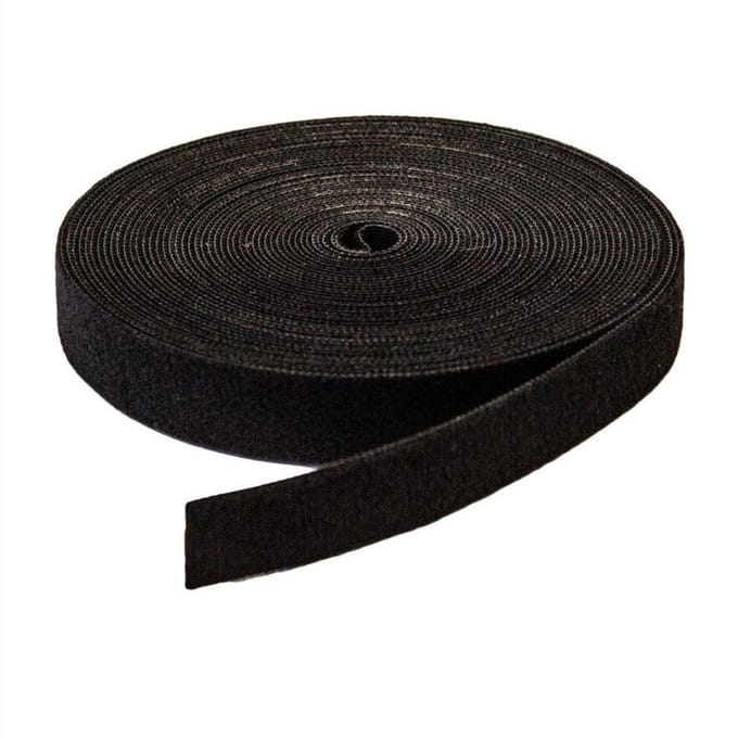 Zelfklevende klittenbandsluiting voor kabelbeheer 10 m / 2 cm Zwart