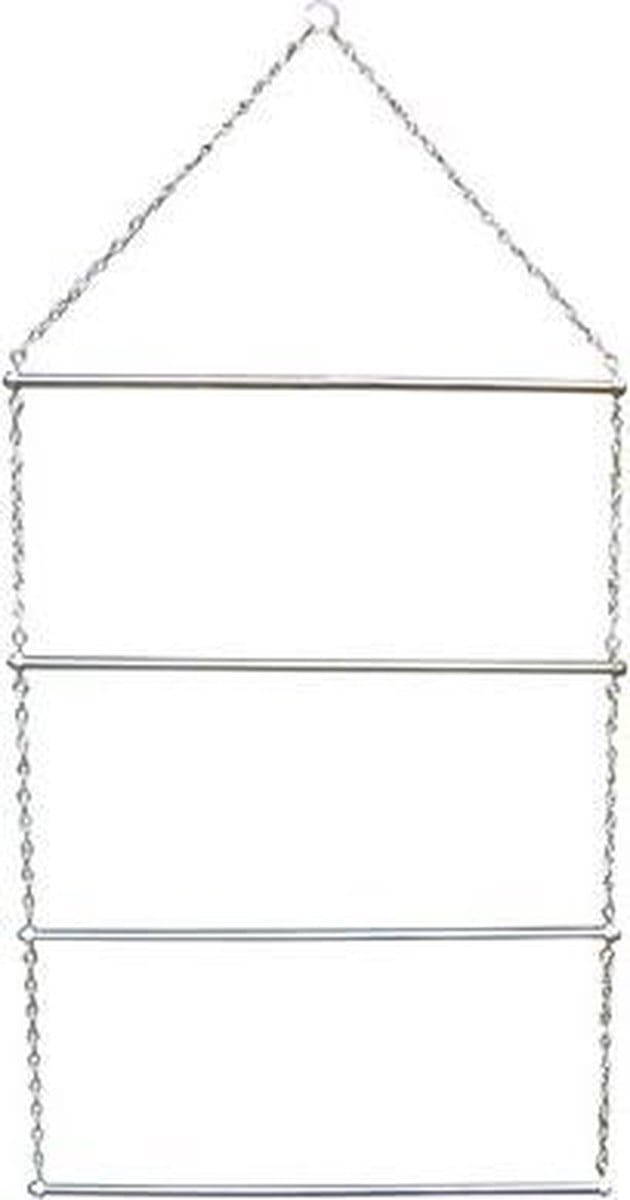 RelaxPets - Dekenrek - Dekenladder - 4 Laags - Metaal - Zilver - 60x28 cm