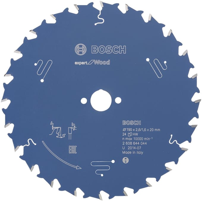 Bosch Accessories Expert for Wood 2608644044 Cirkelzaagblad 190 x 20 x 1.6 mm Aantal tanden: 24 1 stuk(s)
