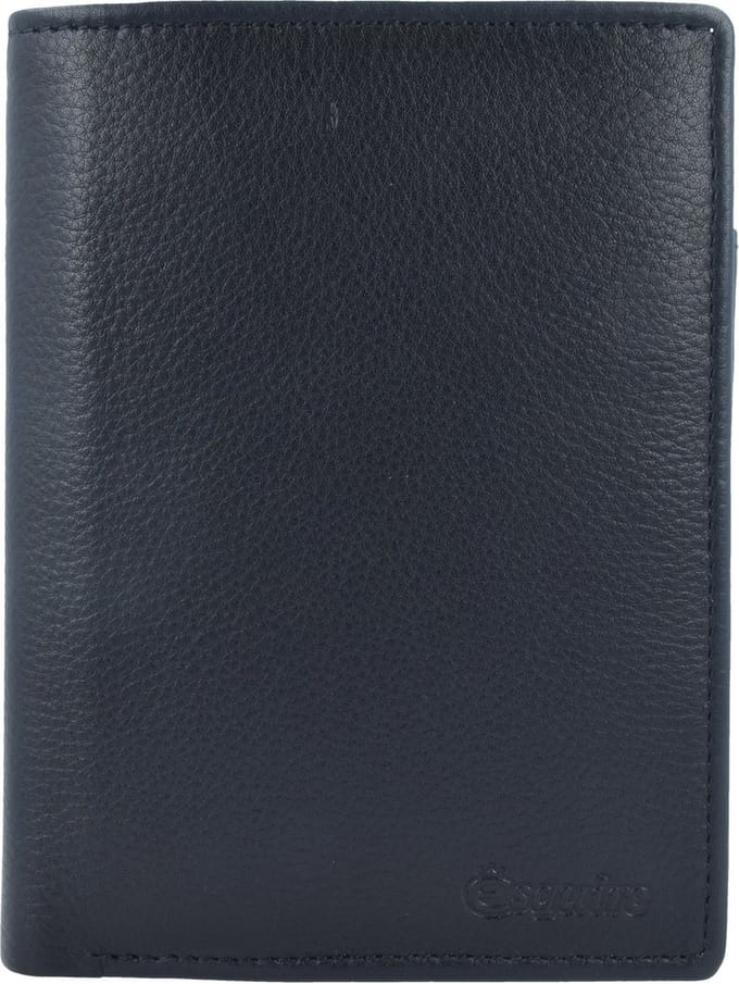 Esquire Leren Portemonnee RFID Large Wallet Black Zwart