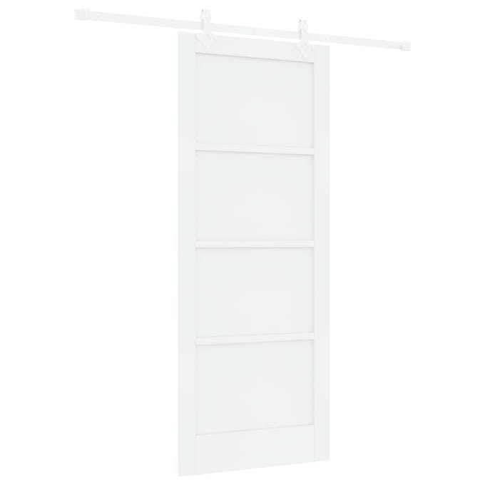 vidaXL - Schuifdeur - Wit - 83 - x - 202 - cm - Massief - grenenhout