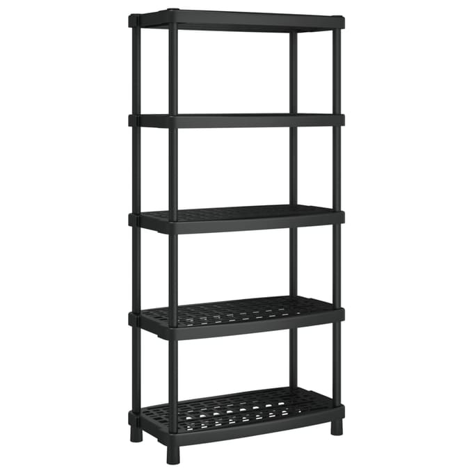 vidaXL - Opbergrek - 5-laags - 93,5x45,5x194,5 - cm - polypropeen - zwart