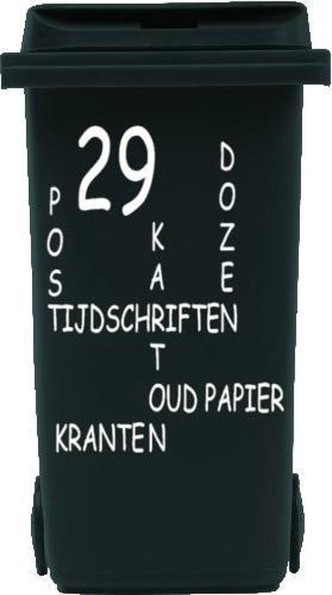 Sticker voor papier kliko container met huisnummer | Rosami