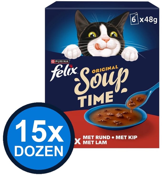 15x Felix - Soup Countryside Selectie - Kattensoep - 6x48g
