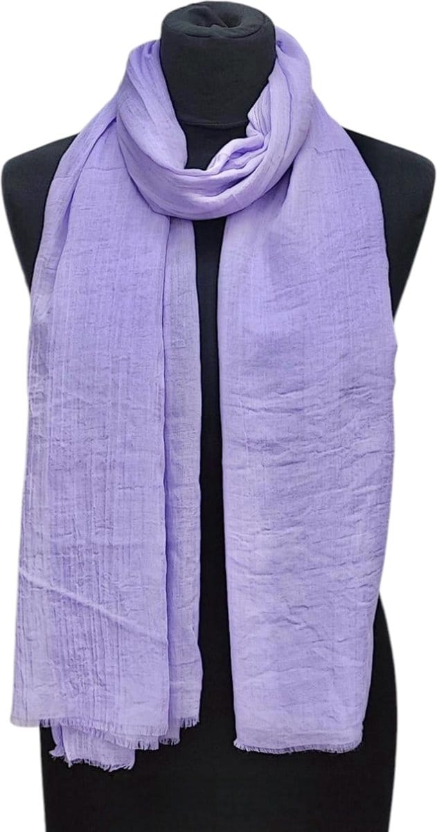 Lange Dunne Sjaal - Effen - Lila/Paars - 180 x 95 cm (23999#)