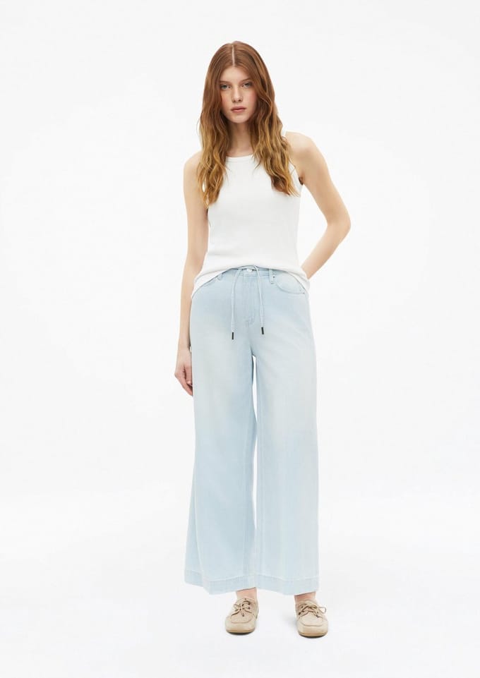 s.Oliver - female - Suri culotte jeans / regular fit / high rise / wijde pijp / in linnenmix