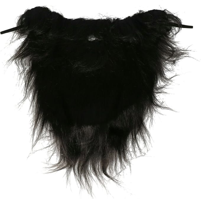Faram Carnaval/verkleed accessoires baard - half lang - zwart - aan elastiek - kabouter/oude man