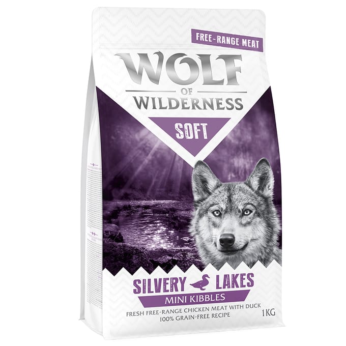 1kg Mini "Soft Silvery Lakes" Scharrelkip & Eend Wolf of Wilderness Hondenvoer