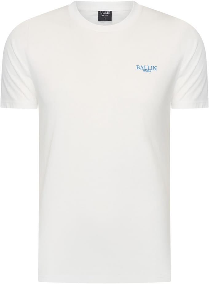 Heren Tee SS met Ballin Est. 2013 Mediterranean Backprint Shirt Print - Wit - Maat S