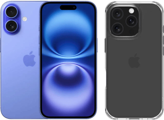 Apple iPhone 16 128GB Blauw + BlueBuilt Protective Back Cover Transparant