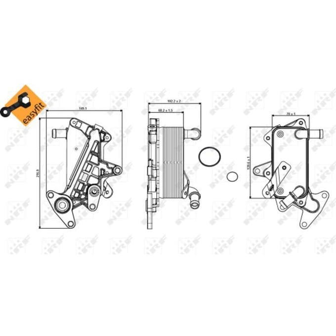 Olie radiator, automatische versnellingsbak NRF 31357