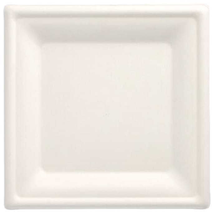 10x 50 Borden van suikerriet pure hoekig 20 cm x 20 cm wit
