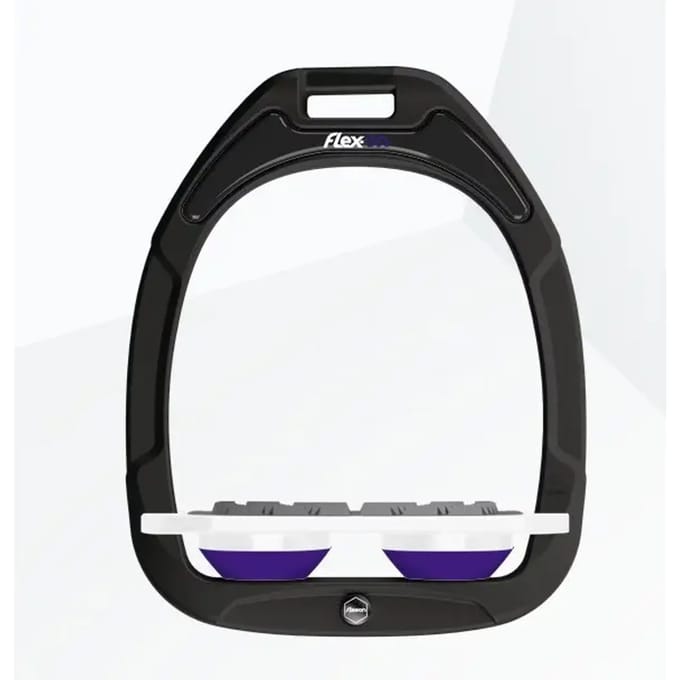 Plat Grip Zwart/Wit/Paarse Stirrup Flex-On Green Composite