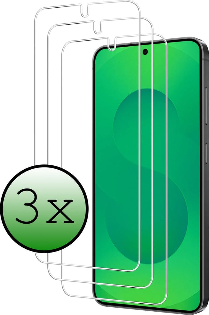 Screenprotector - 3 Stuks Geschikt voor Samsung Galaxy S25 Plus - Extra Sterk - Beschermglas - Gehard Glas - Tempered Glass - Screen Protector