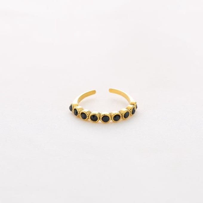 Bijoutheek Ring (Sieraad) Steentjes Rond Zwart
