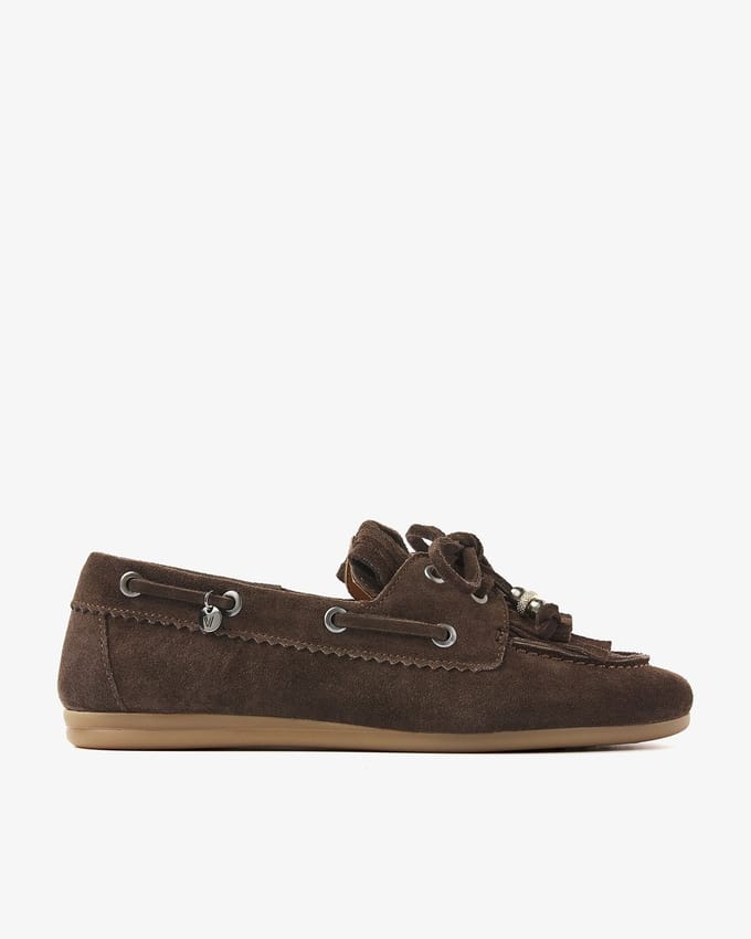 VIA VAI June Loua Mocassins dames - Suède - Bruin - Maat 40
