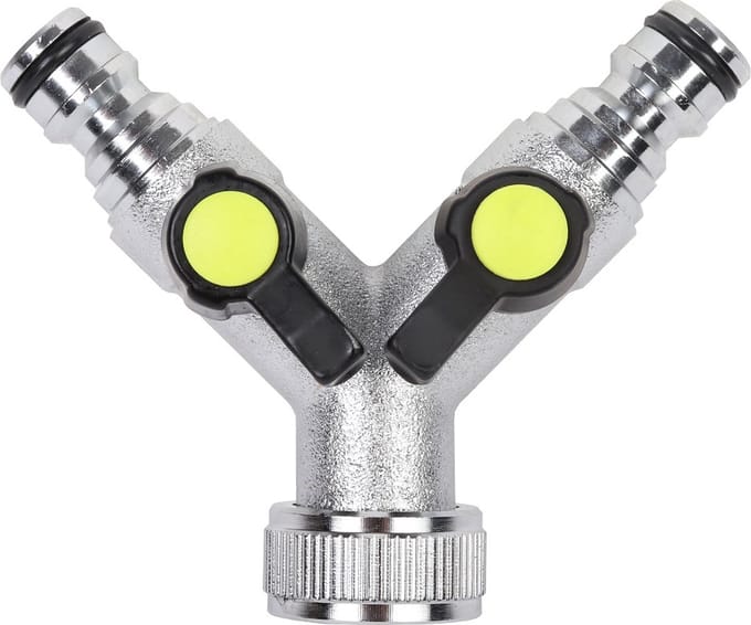 Talen Tools - Tuinslang Y-vertakking - 2 bolkraantjes - 1 inwendig