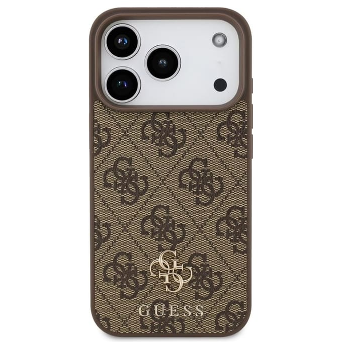 Guess 4G Metal Logo Backcover MagSafe voor de Apple iPhone 17 Pro - Bruin