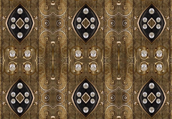 Fotobehang Luxury Pattern Pearls | XL - 208cm x 146cm | 130g/m2 Vlies