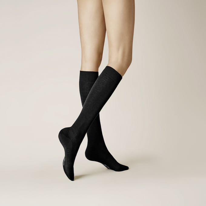 KUNERT Wool care Dames Kniekousen - Black - Maat 39-42