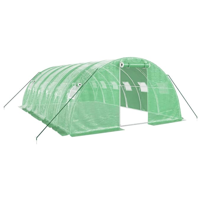vidaXL - Tuinkas - met - stalen - frame - 24 - m² - 6x4x2 - m - groen