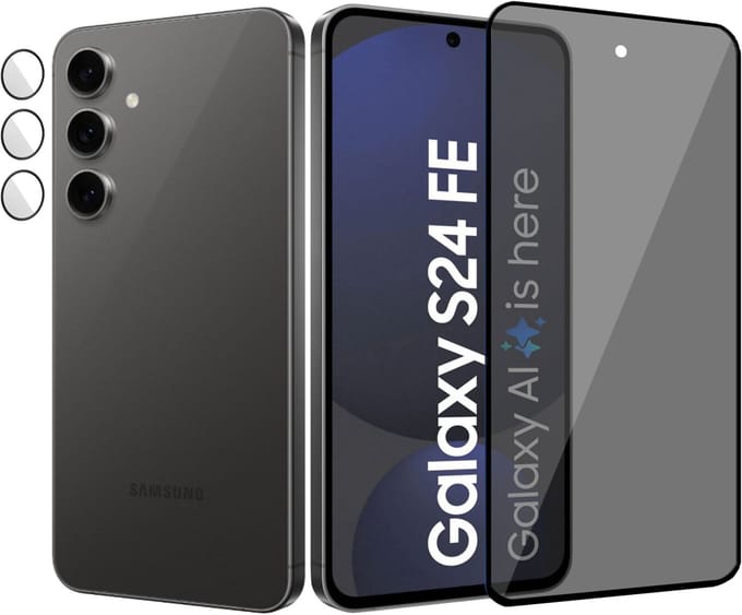 ChiGuard Privacy Screenprotector + Camera beschermglas geschikt voor Samsung Galaxy S24 FE Screenprotector - Beschermglas - Camera - Privé GuardCover