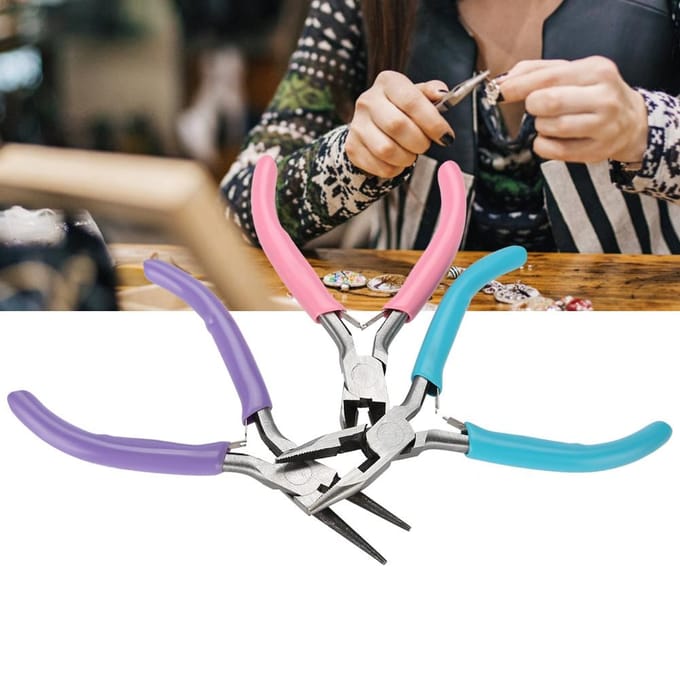 Ensemble d'outils pratiques pour la réparation de bijoux Kit de pinces en acier pour les créateurs de bijoux pink