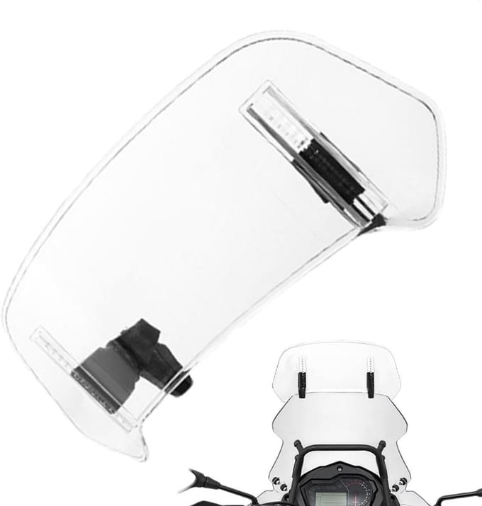 Motorfiets Windscherm - Windvervanger Deflector - Rijden Comfort - Verstelbaar Clip-On - 280mm x 120mm - Transparant