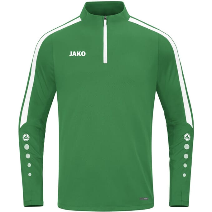 Jako Power Ziptop Heren - Sportgroen / Wit | Maat: S