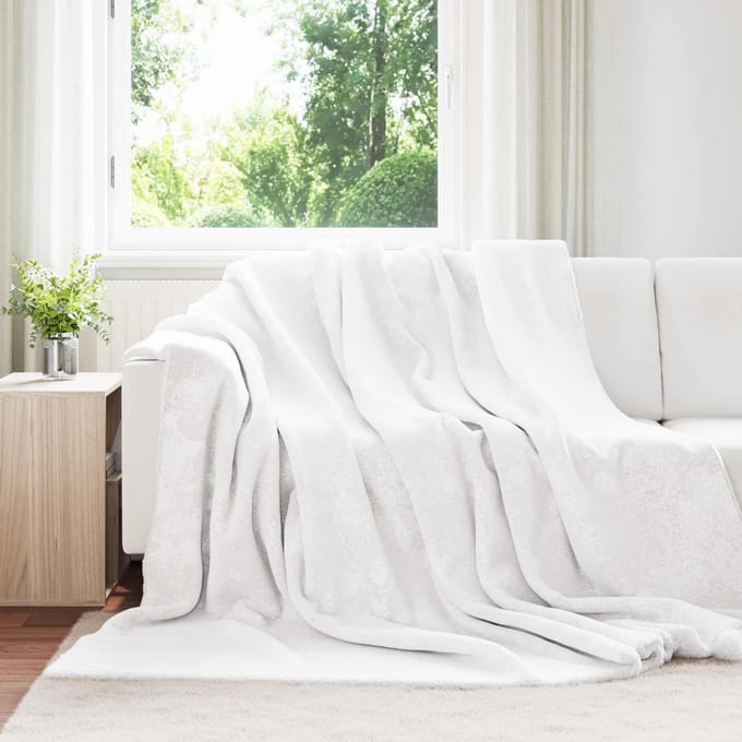 vidaXL - plaid - Wit - 220 - x - 240 - cm - 2.67 - kg - Fleece
