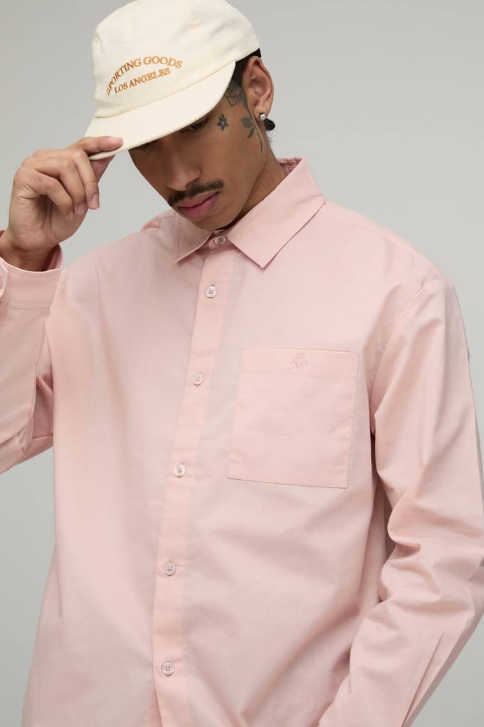 Oversized Fit Oxford Overhemd | Peach | Size Small