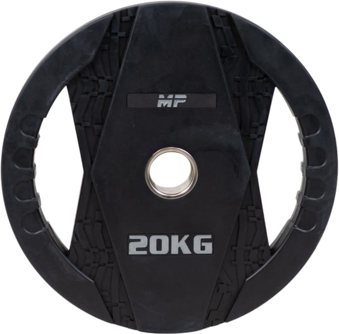 Muscle Power Olympische Halterschijf met Handgrepen - Rubber - 20 kg