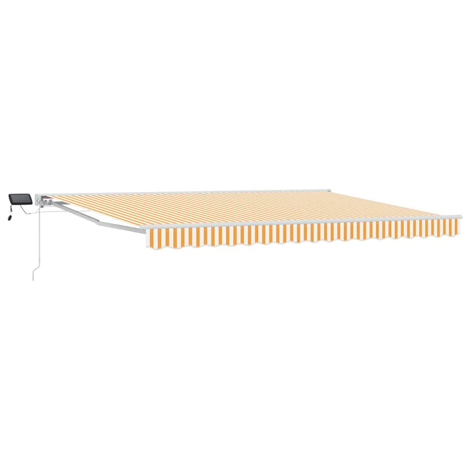 vidaXL - Handbediende - luifel - met - LED's - Geel - en - Wit - 4 - x - 2 - m