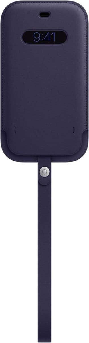 Apple - Leren hoesje met Koord - MagSafe - iPhone 12 (Pro) - Donkerpaars / Violet