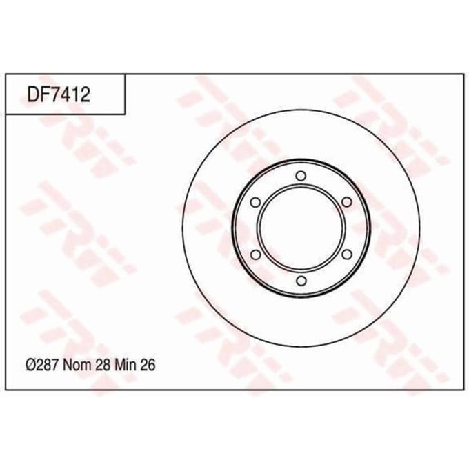 Remschijf TRW DF7412 voorkant, geventileerd, 1 Stuk