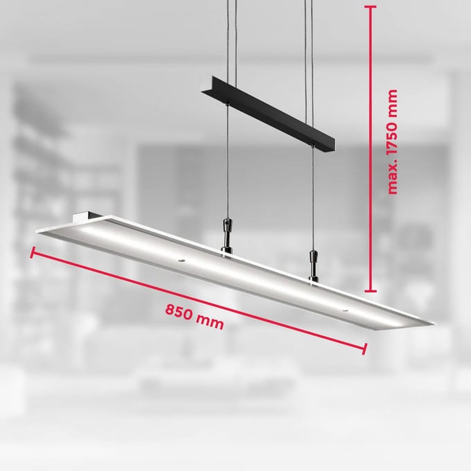 B.K.Licht - Hanglamp eetkamer - dimbaar - glas - hoogte verstelbaar - pendellamp - 3.000K - 1.600lm - 20W LED